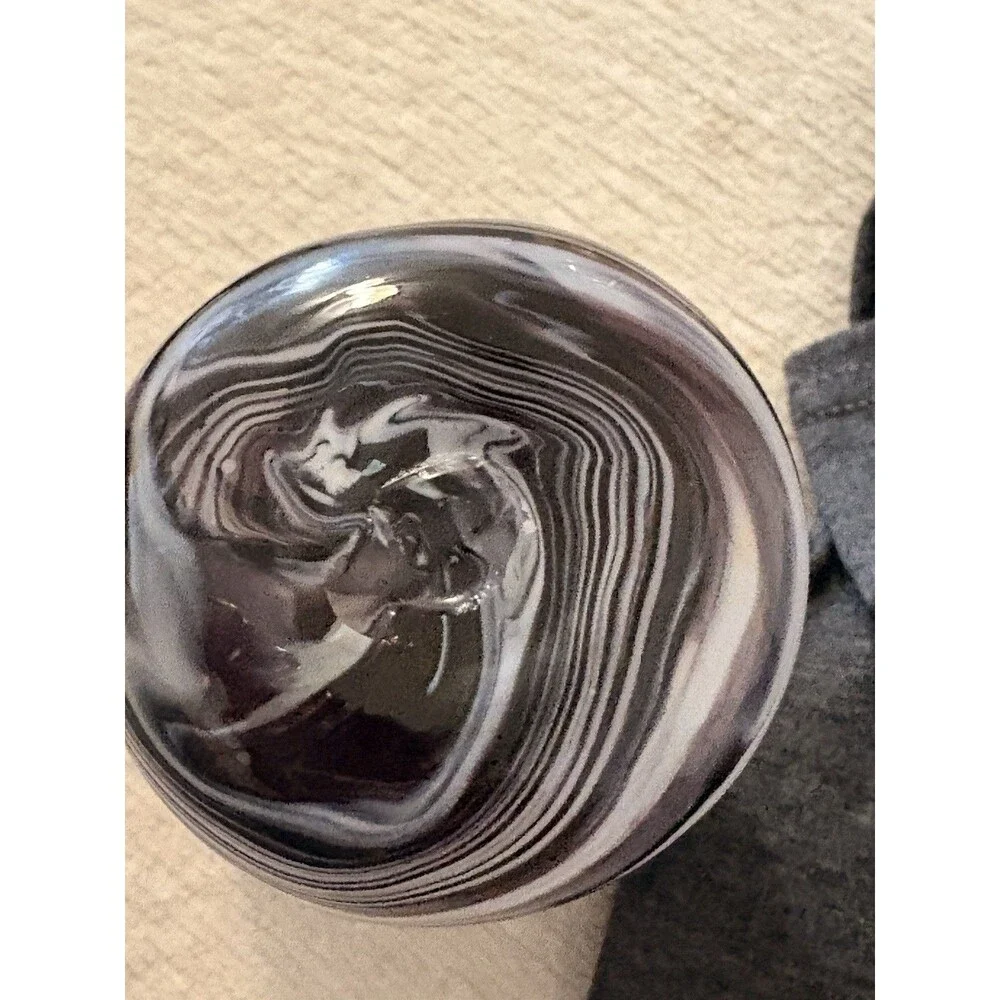 Murano Style Hand Blown glass vintage tumblers Mid Century Modern Black And Whte